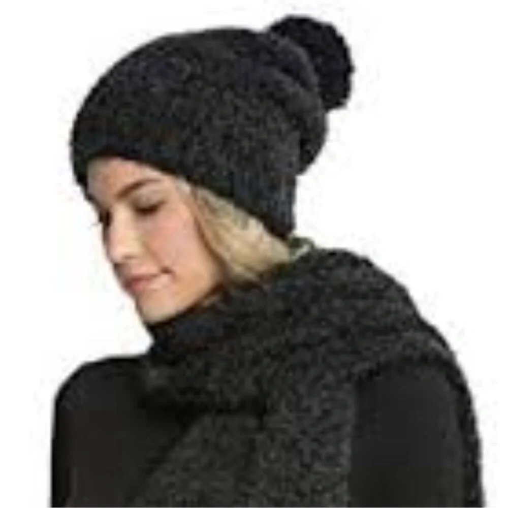 NWT Barefoot Dreams Espresso Cocoa Cozy Chic Scarf & Hat‎ Set Stocking Stuffer